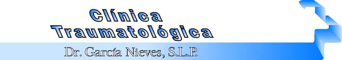 Un cartel azul y blanco que dice clínica traumatología
