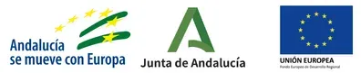 A logo for andalucia se mueve con europa and junta de andalucia