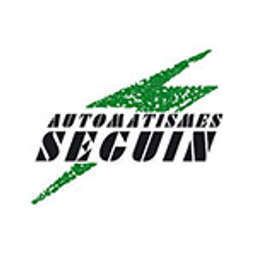 Logo d'Automatismes Seguin avec texte noir et éclair vert sur fond blanc