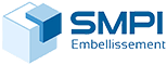 Logo SMPI Embellissement en bleu et gris avec un dessin en forme de cube