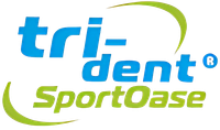 Ein blau-grünes Logo für Tri-Dent Sportoase