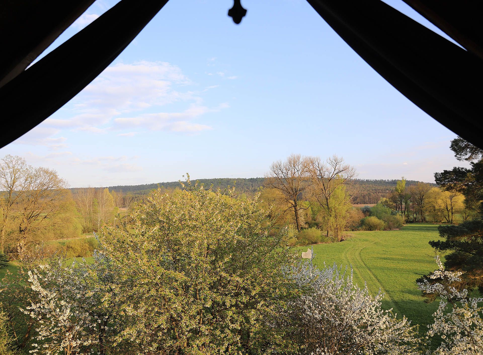 Ausblick in die Natur aus dem Gästehaus Roensch