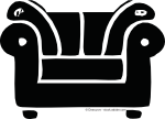 Raumausstattung Tisch und Stehlampe icon