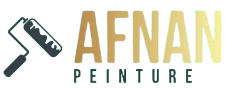 Logo pour Afnan Peinture, une entreprise de peinture, mettant en vedette un rouleau à peinture et le nom de l'entreprise.
