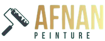 Logo pour Afnan Peinture, une entreprise de peinture, mettant en vedette un rouleau à peinture et le nom de l'entreprise.