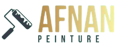 Logo pour Afnan Peinture, une entreprise de peinture, mettant en vedette un rouleau à peinture et le nom de l'entreprise.