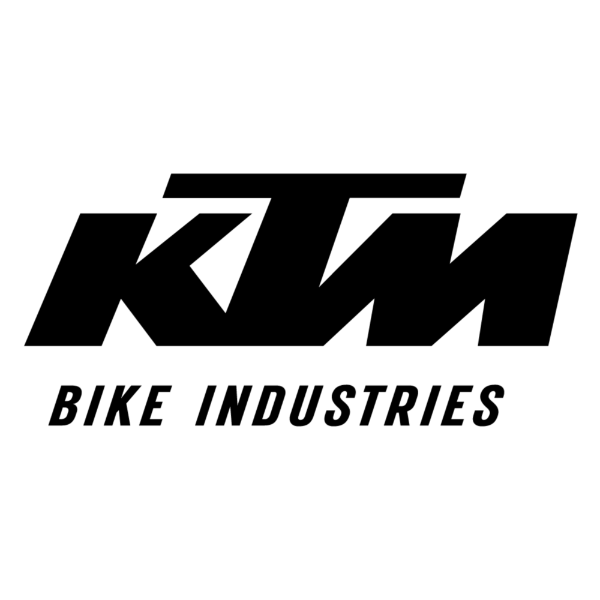 Ein schwarz-weißes Logo für KTM Bike Industries