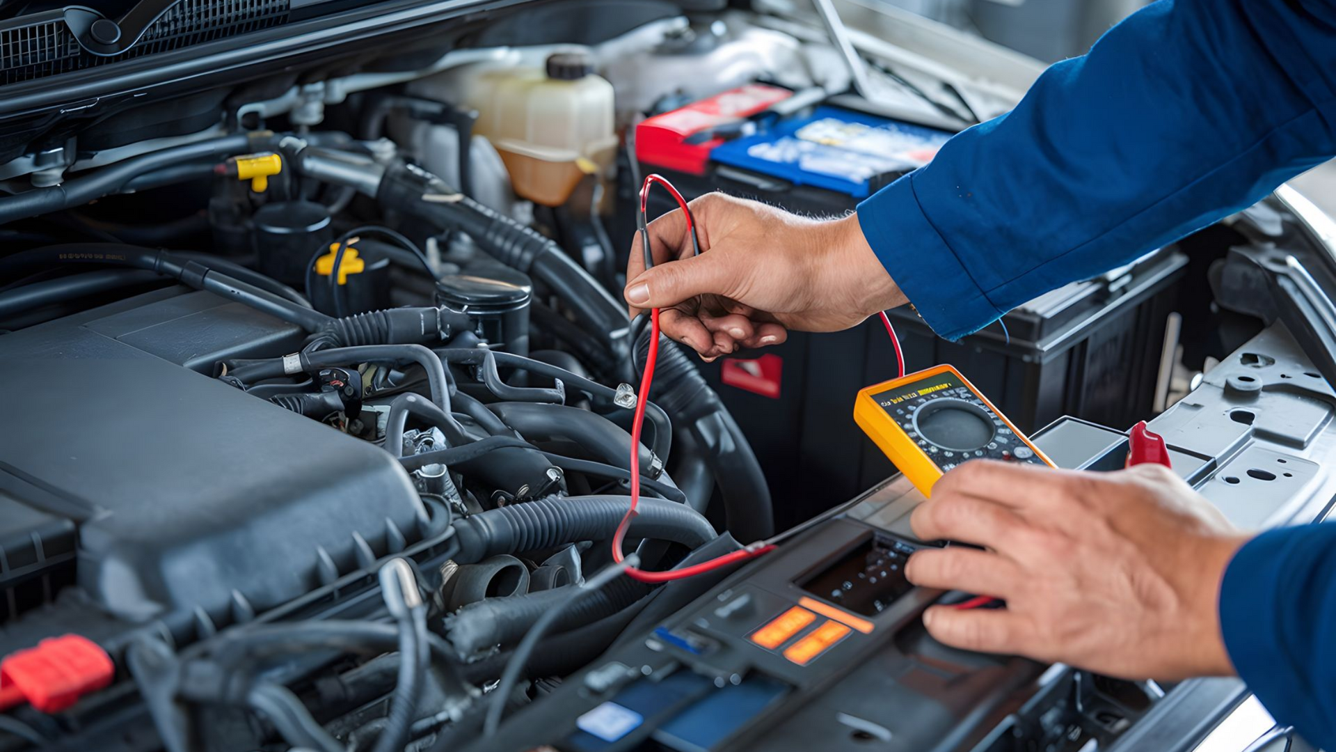 Le technicien réalise un diagnostic sur un moteur.
