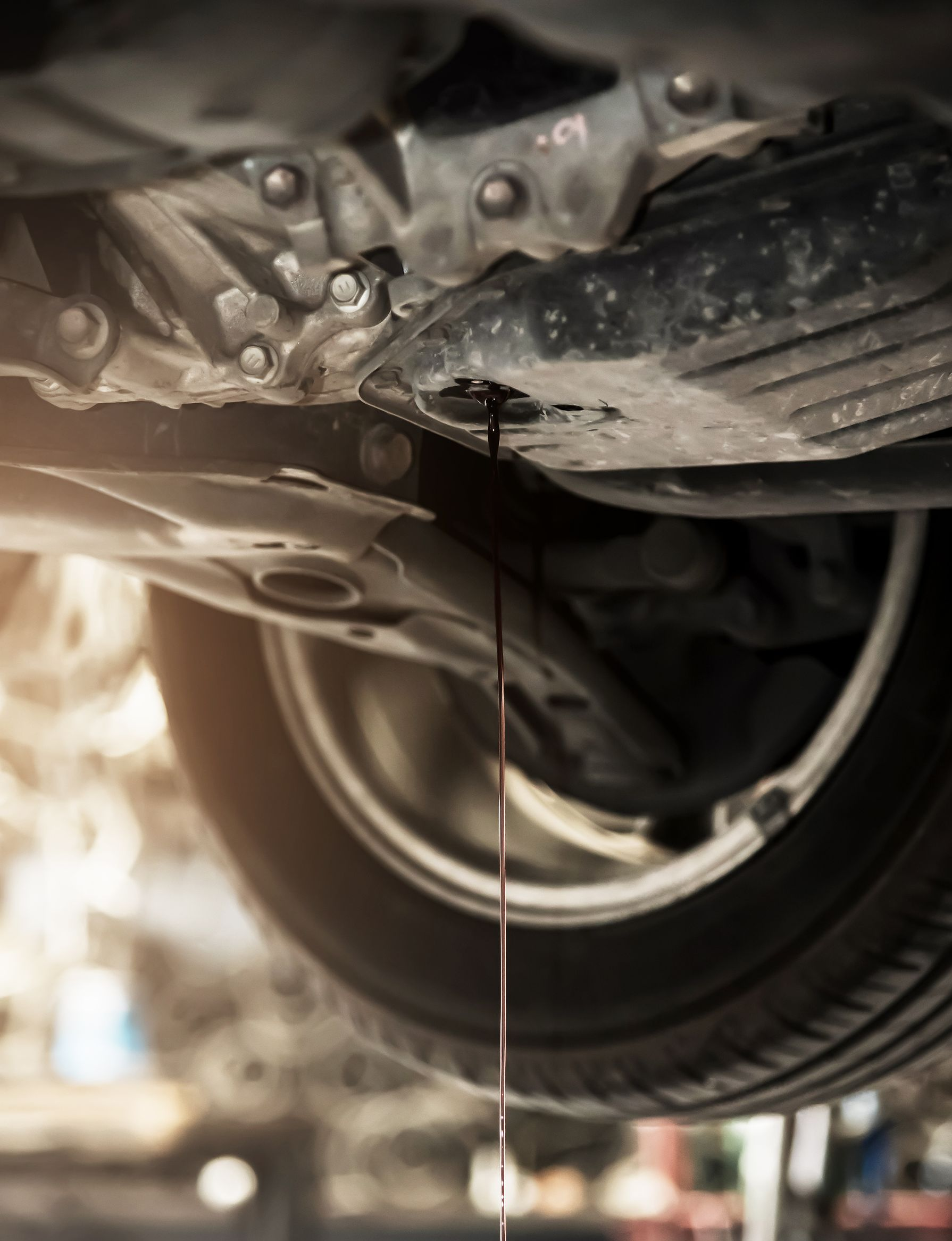 Huile se déversant du moteur