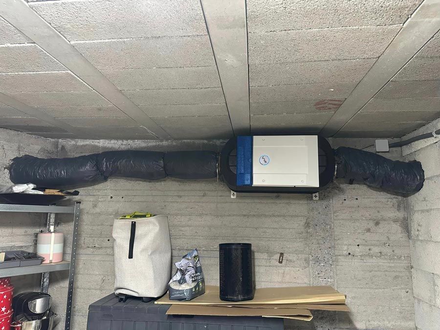 Ventilation dans une cave d'une maison
