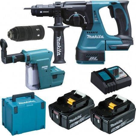 Un trapano a percussione Makita con due batterie e due caricabatterie