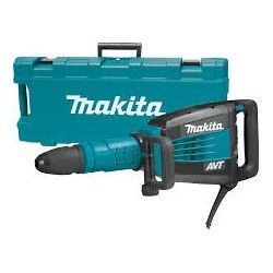 Un martello demolitore Makita in una custodia su uno sfondo bianco.