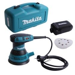 È una levigatrice Makita con custodia e cavo.