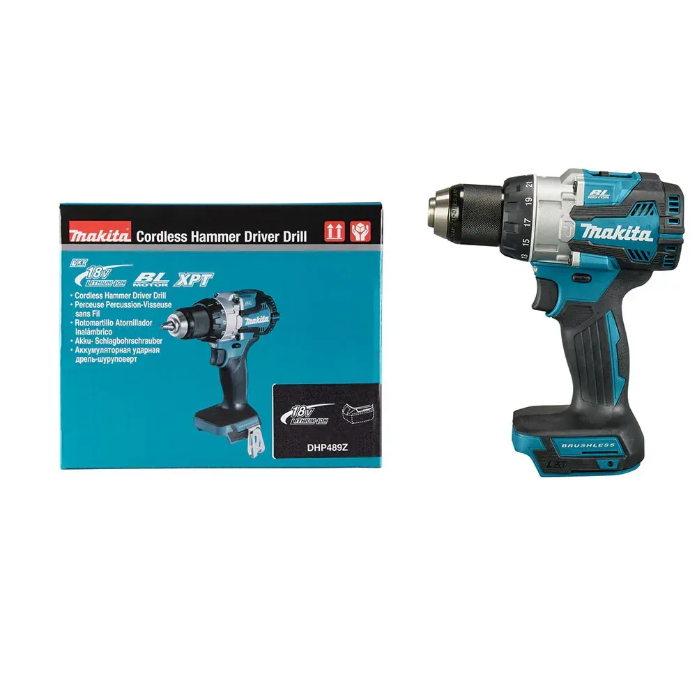 TRAPANO AVVITATORE CON PERCUSSIONE DHP489Z MAKITA A BATTERIA 18V