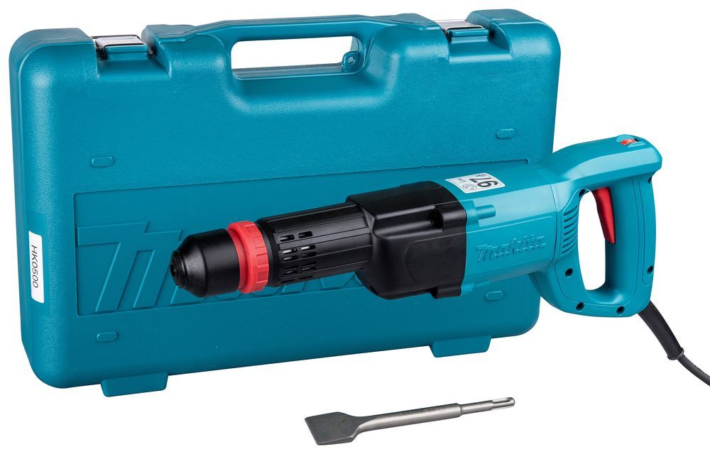 Un martello Makita è riposto in una custodia blu.