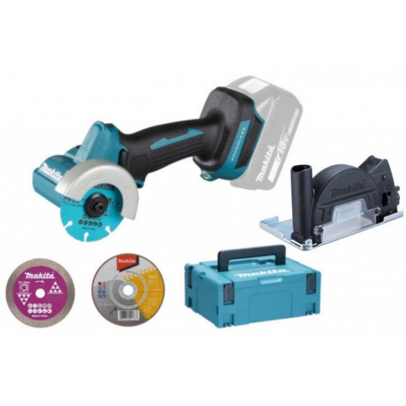 Una sega circolare a batteria Makita con custodia