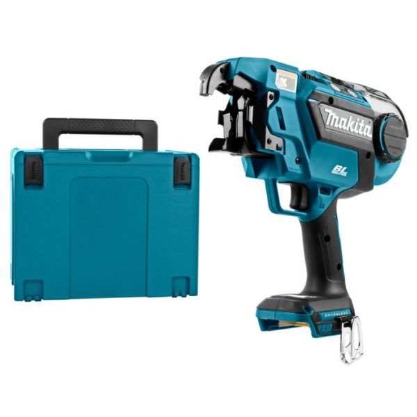 Un utensile Makita con una custodia blu accanto