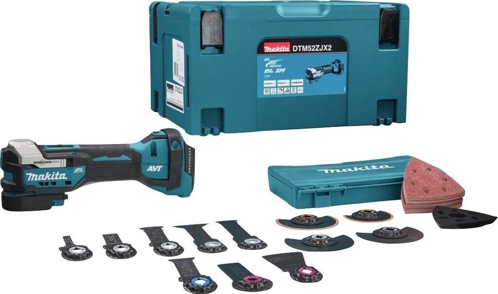 Un utensile Makita con una scatola e un sacco di accessori