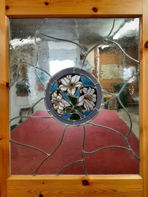 Glaserei Dieter Müller Glaseinsätze mit Blumenmotiv