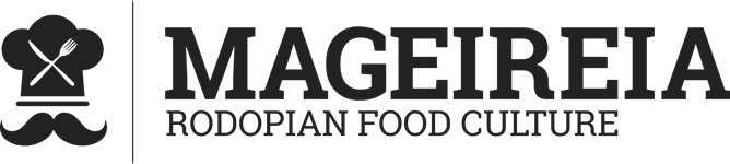 ein schwarz-weißes Logo für magereia rodopian food culture