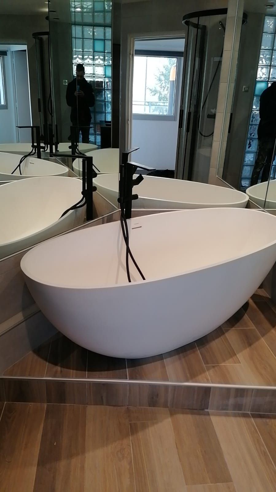 Installation d'une baignoire