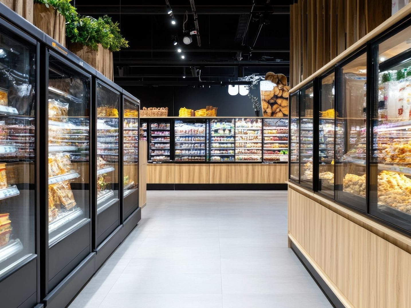 Vitrines d'un supermarché