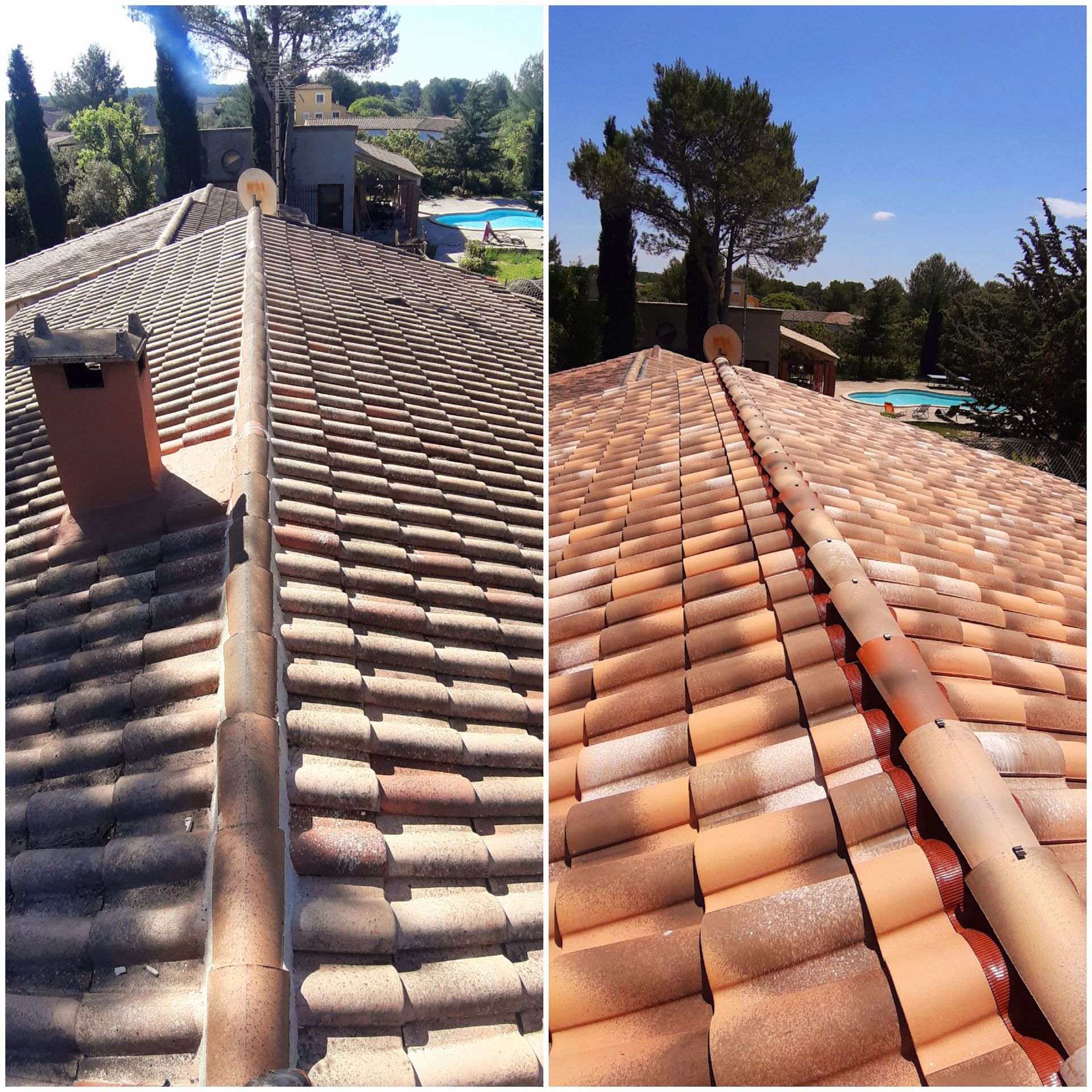 Couverture avant et après nettoyage