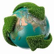 Illustration de la terre entourée de flèches vertes