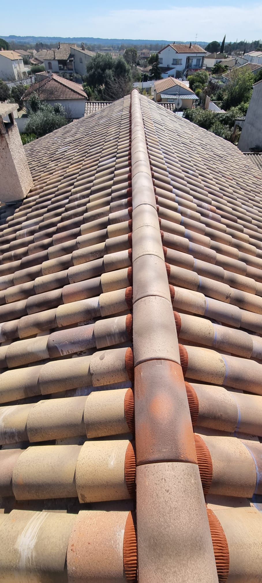 Le centre d'une toiture