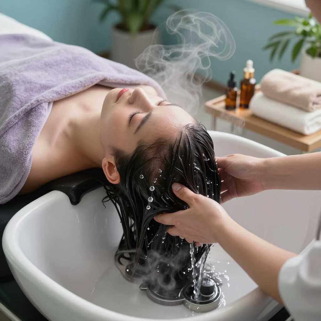 Productos de cuidado de la piel de spa y hojas de aloe dispuestas con mitades de coco sobre un fondo blanco.