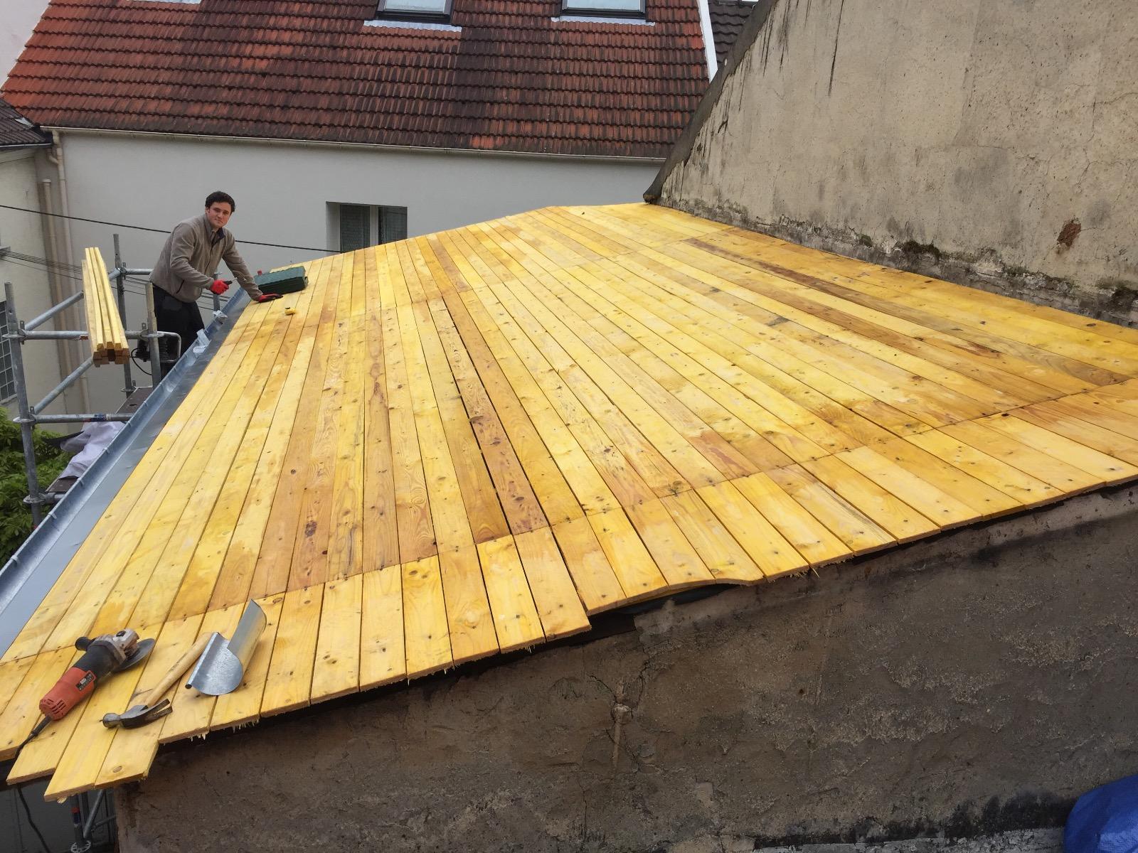 Plancher de toiture en zinc