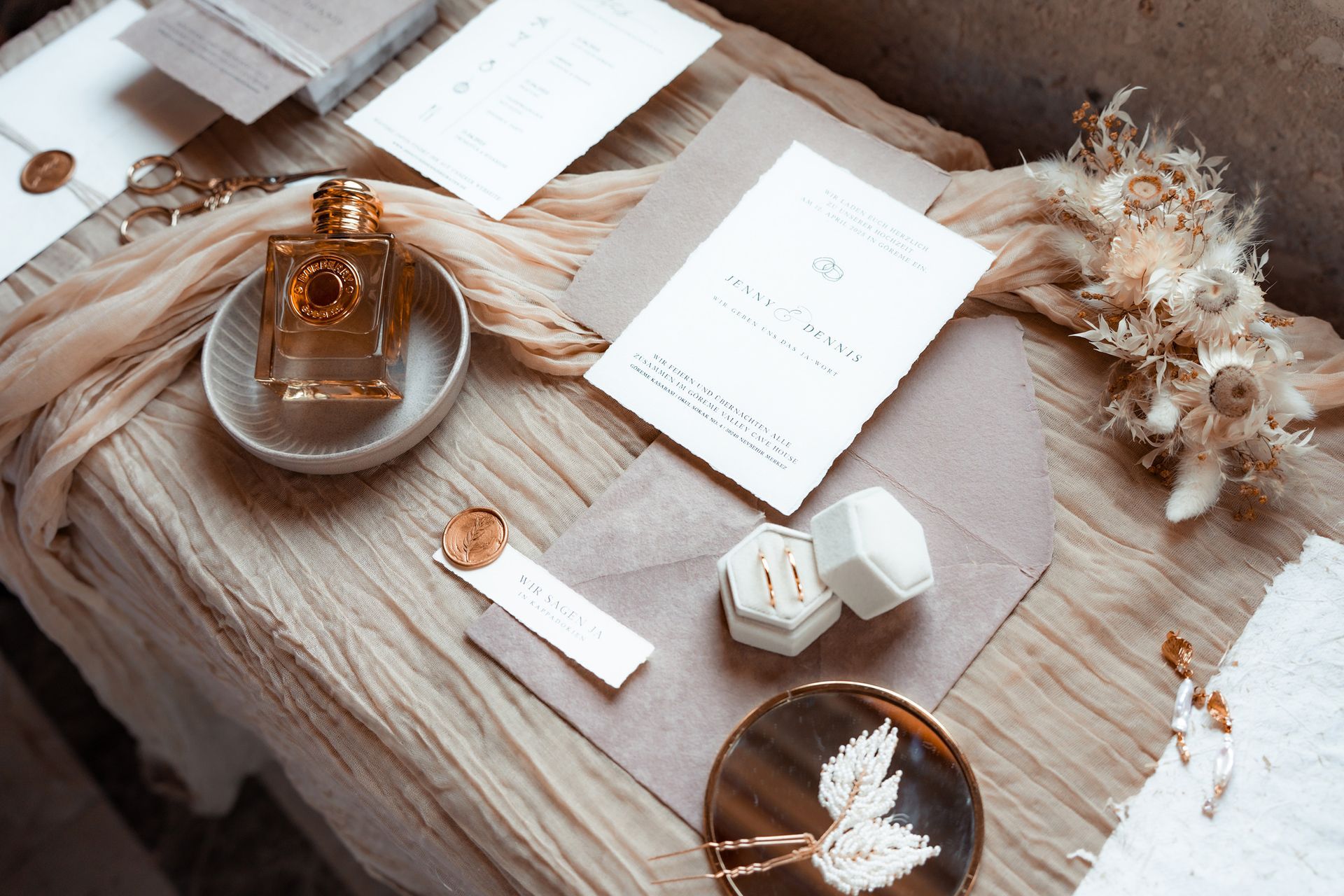 Getting Ready: stilvolle Braut-Accessoires bei Hochzeit Kappadokien