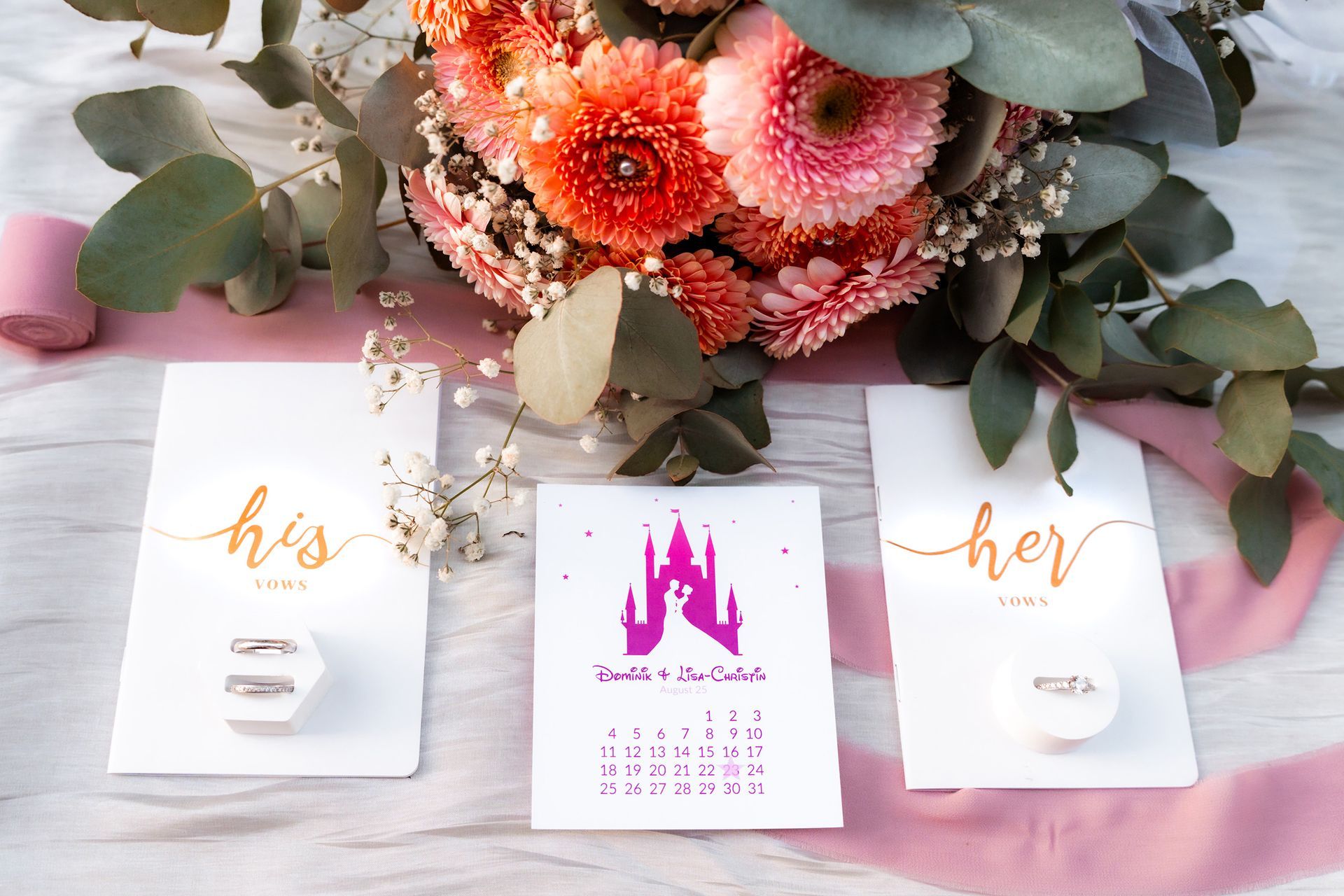 Papeterie mit Trauspruch und Hochzeitsdatum der kirchlichen Trauung in Bremen.