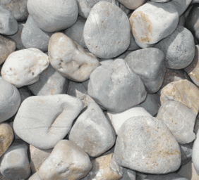 Un montón de rocas blancas y marrones.