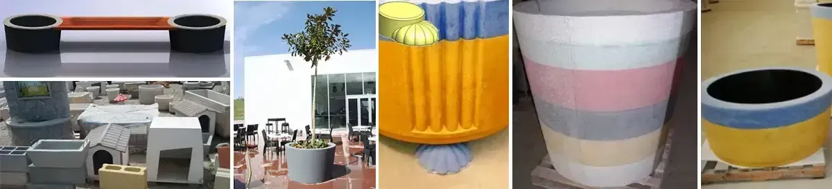 Un collage de cuatro imágenes de diferentes tipos de botes de basura.