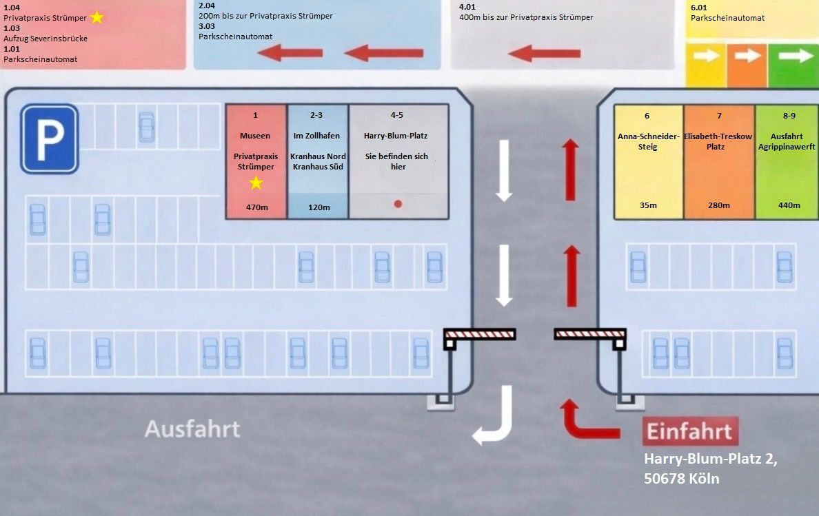 Anfahrt in der Tiefgarage