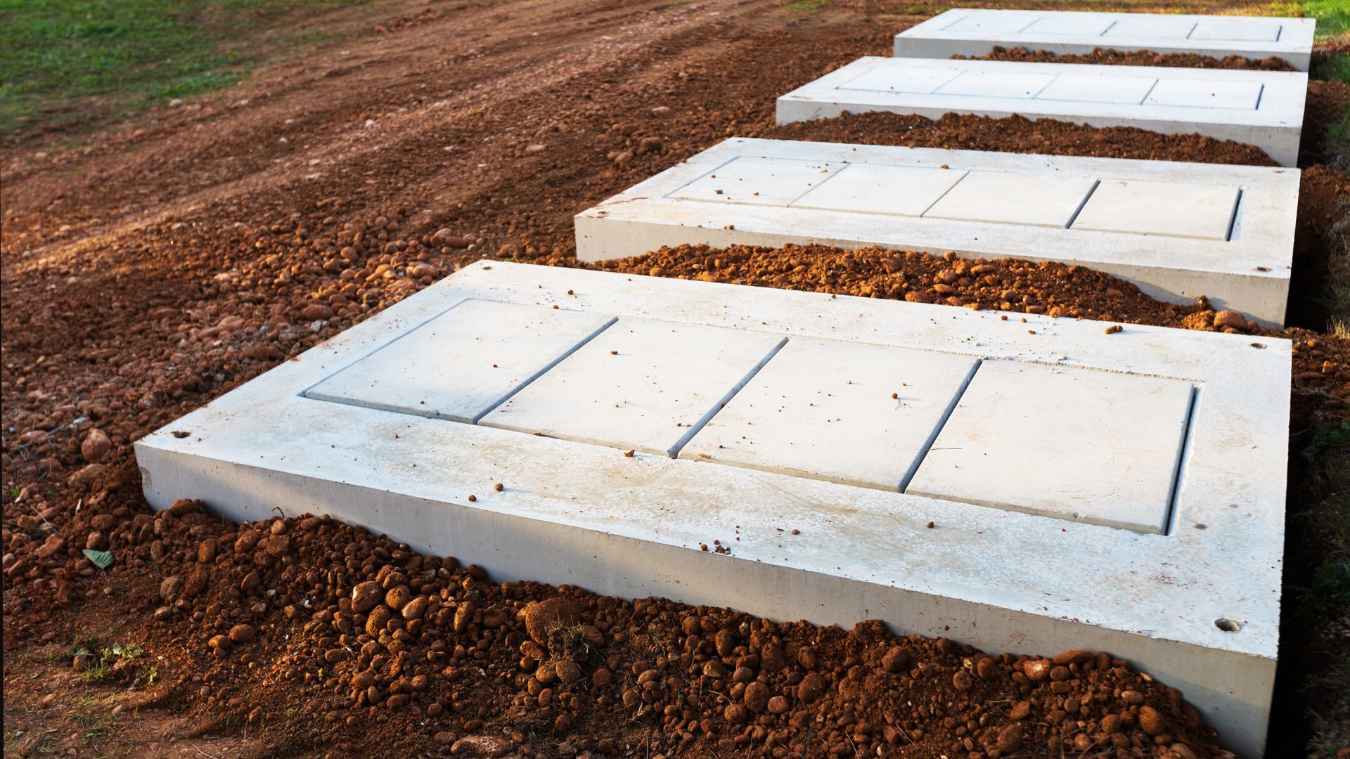 Caveaux en cours de construction