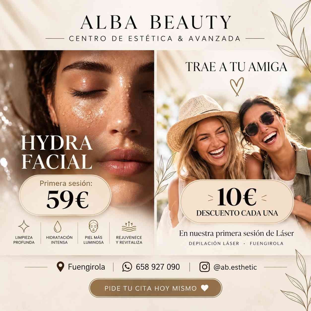 Anuncio de spa para Alba Beauty: Hydra Facial por 59 €