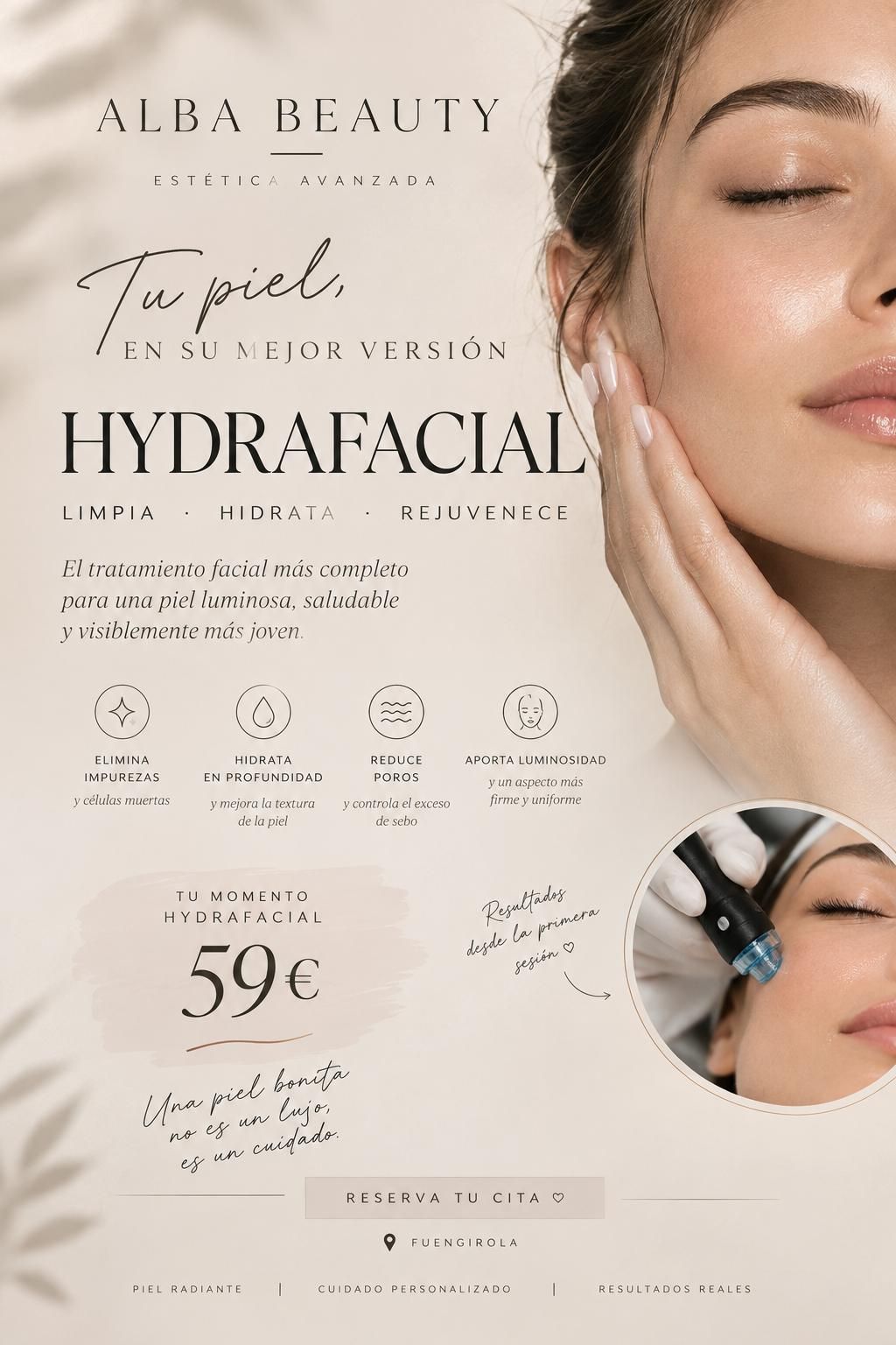 Anuncio de tratamiento facial Hydra