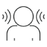 Icon Kopf mit Wellen als Symbol fürs Sprechen