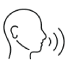 Icon Kopf mit Wellen als Symbol fürs Sprechen