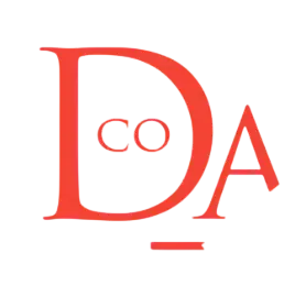 Un logotipo rojo y blanco para da co a