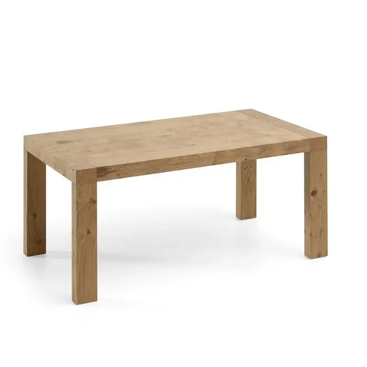 Una mesa de café de madera sobre un fondo blanco.