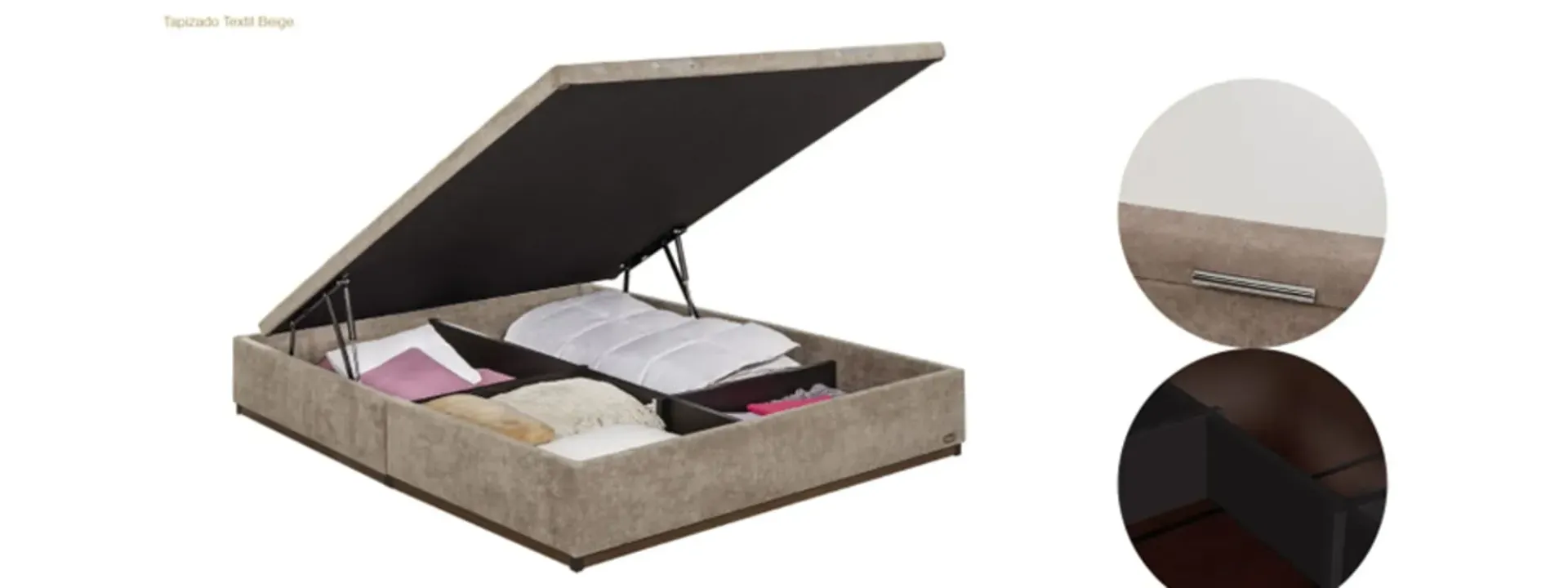 Una caja con tapa que está abierta y llena de ropa.