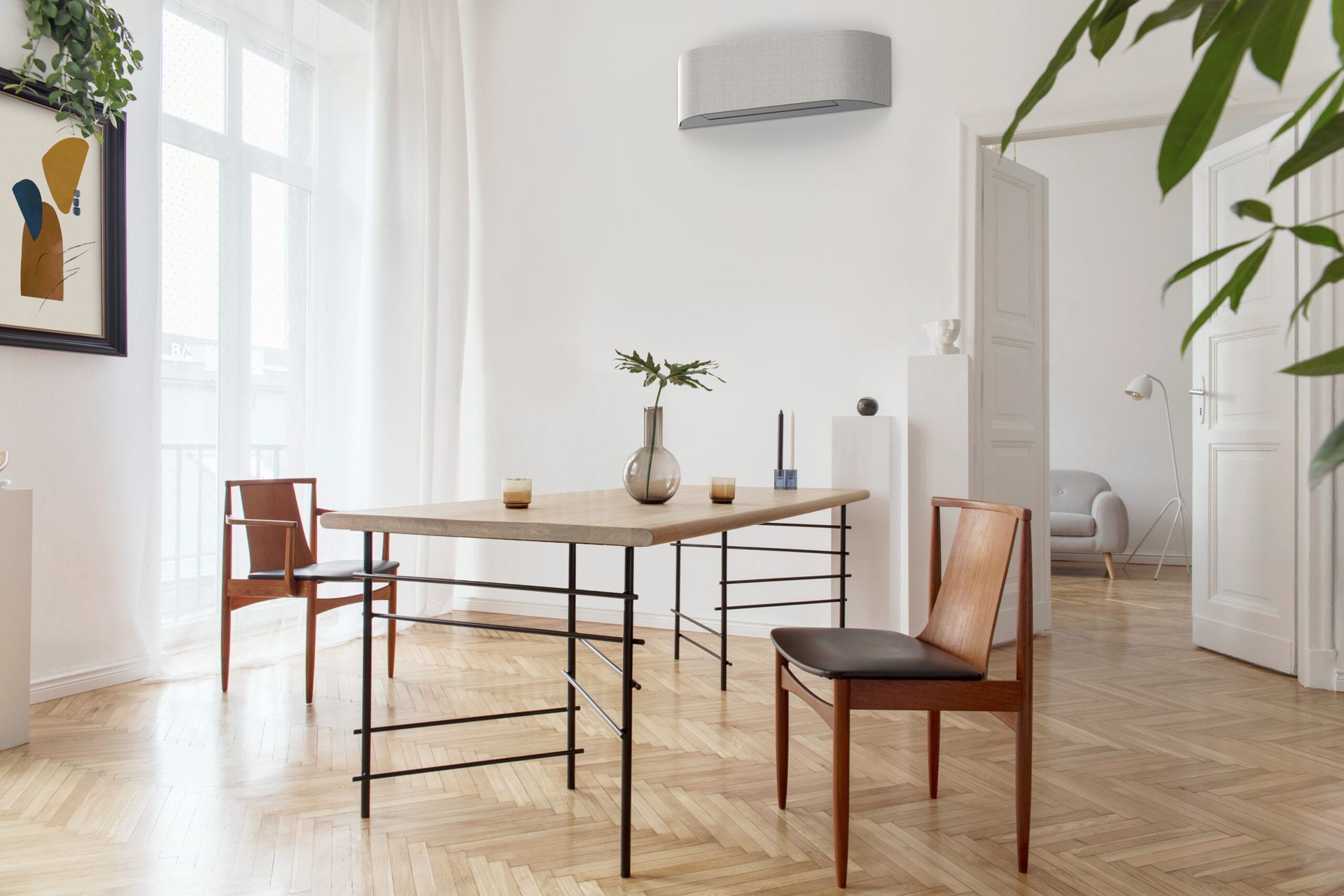 Chauffage réversible dans un salon