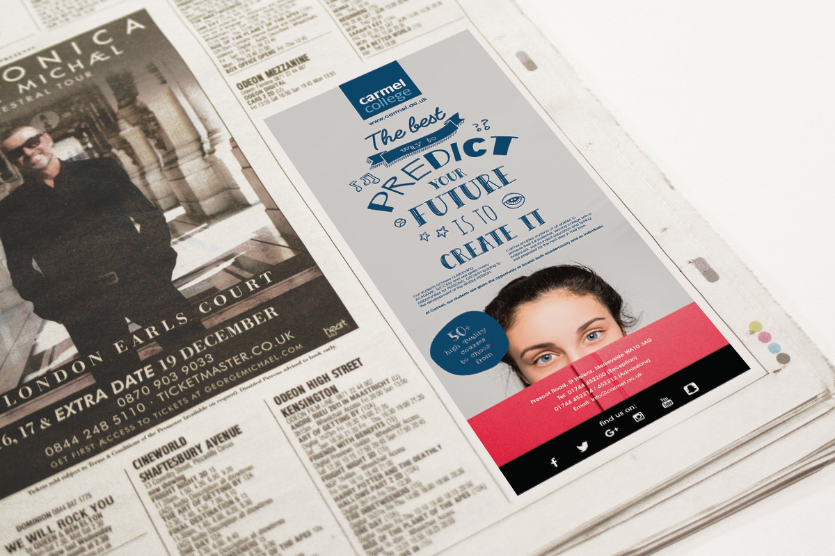 Newspaper clipping displaying an advertisement for the 