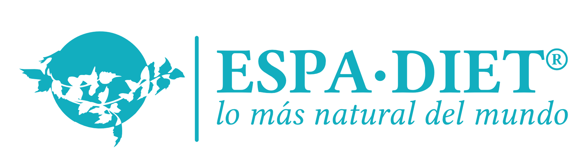 El logotipo de Espa Diets es un globo azul con flores.