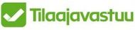 Tilaajavastuu-logo, jossa vihreä valintamerkkikuvake ja vihreä teksti valkoisella taustalla
