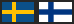 Ruotsin ja Suomen liput vierekkäin tummalla pohjalla