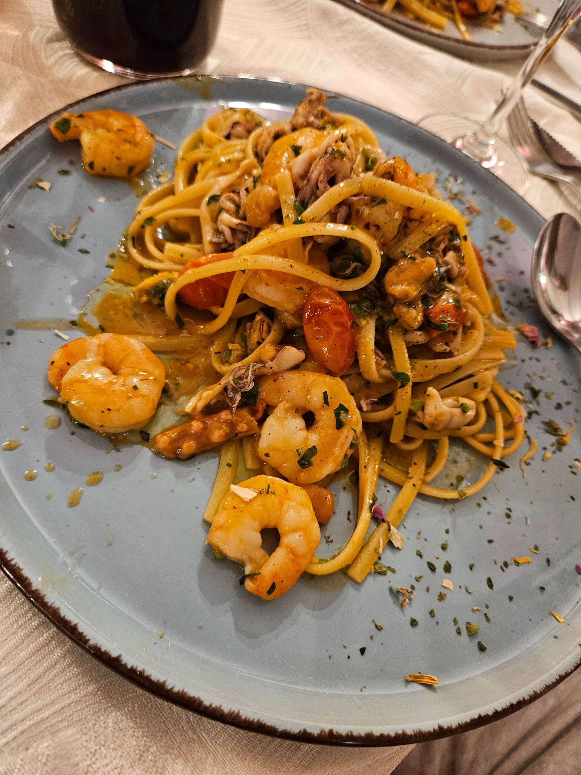 Spaghetti im Ristorante Pizzeria Pension Damiano